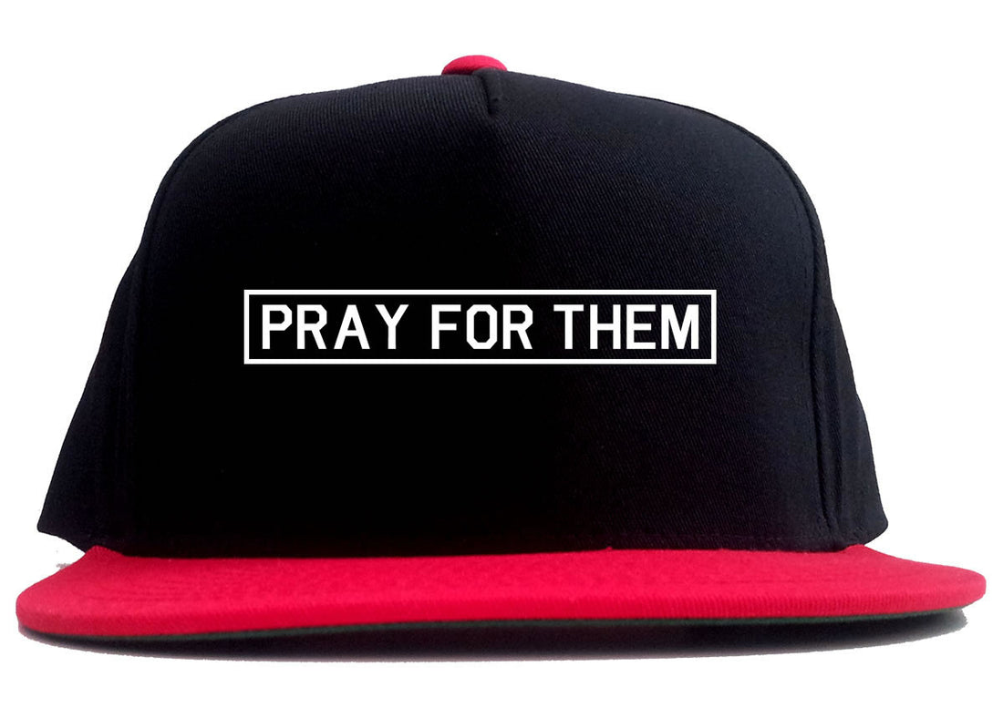 Pray For Them Fall15 2 Tone Snapback Hat in Black and Red by Kings Of NY