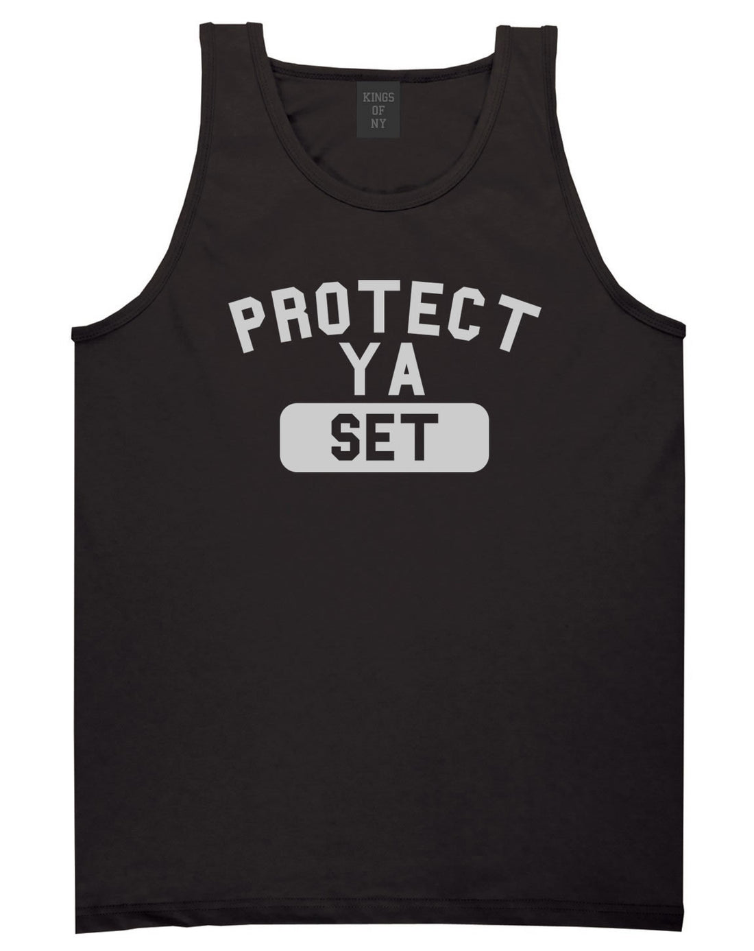 Protect Ya Set Neck Tank Top in Black By Kings Of NY