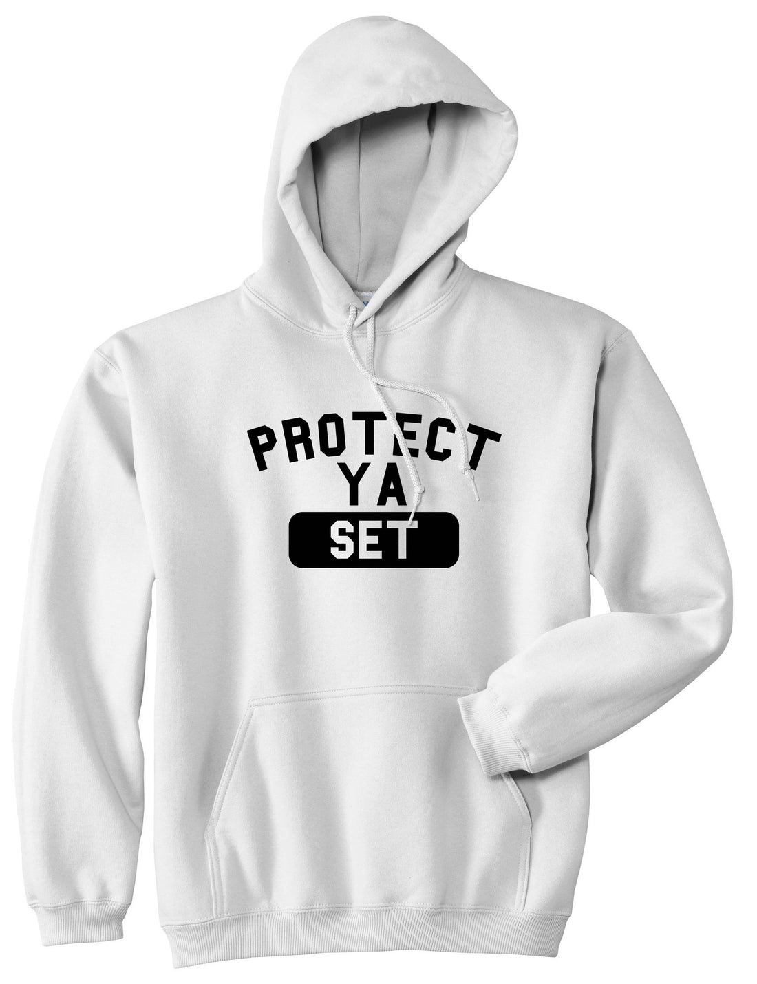 Protect Ya Set Neck Pullover Hoodie in White By Kings Of NY
