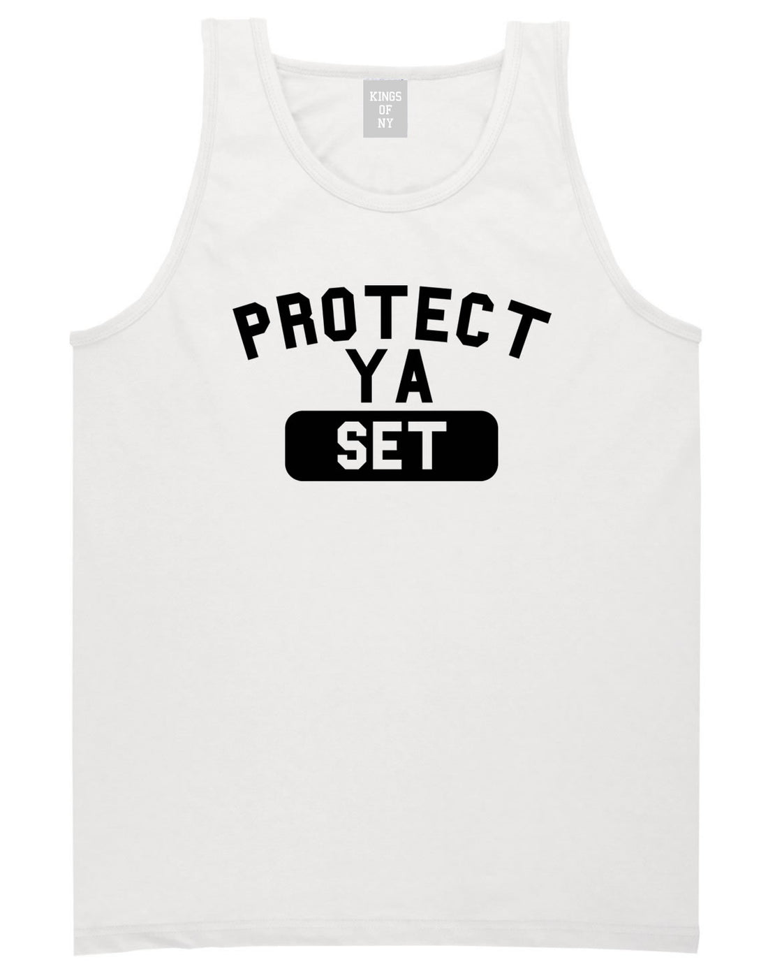 Protect Ya Set Neck Tank Top in White By Kings Of NY
