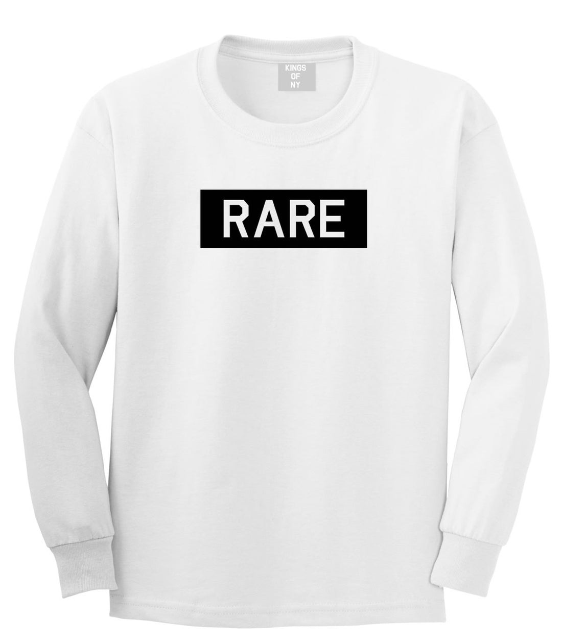 Rare College Block Long Sleeve T-Shirt in White by Kings Of NY