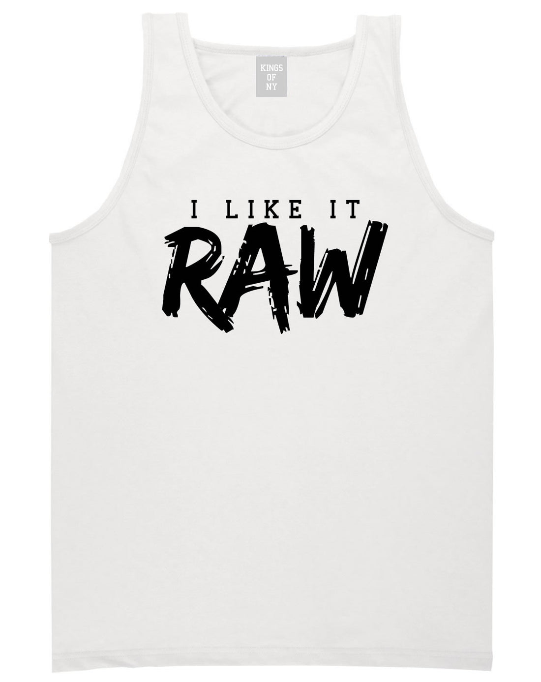 I Like It Raw Tank Top in White By Kings Of NY