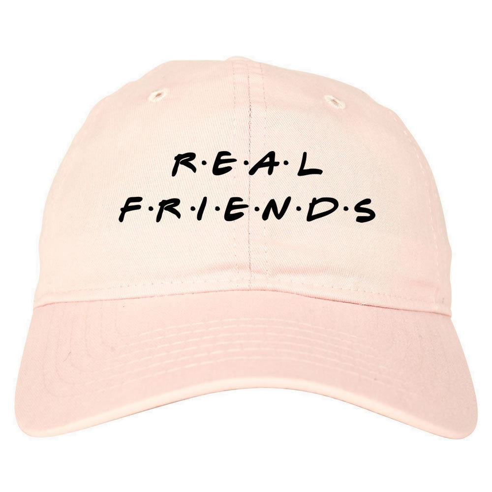 Real Friends Dad Hat Cap in Pink