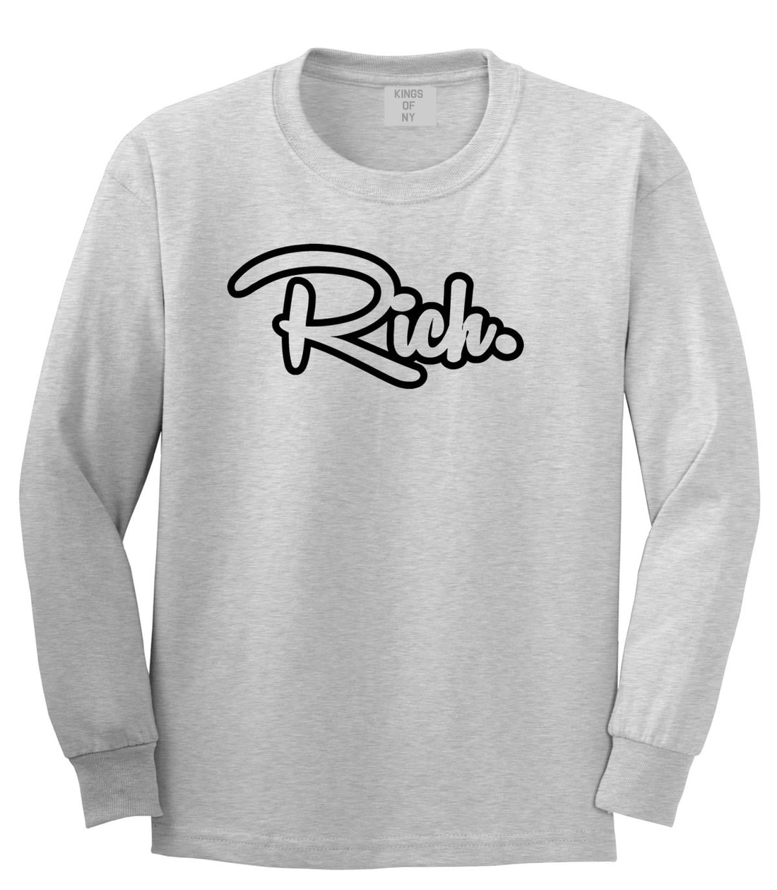 Rich Money Fab Style New York Richie NYC Long Sleeve Boys Kids T-Shirt In Grey by Kings Of NY