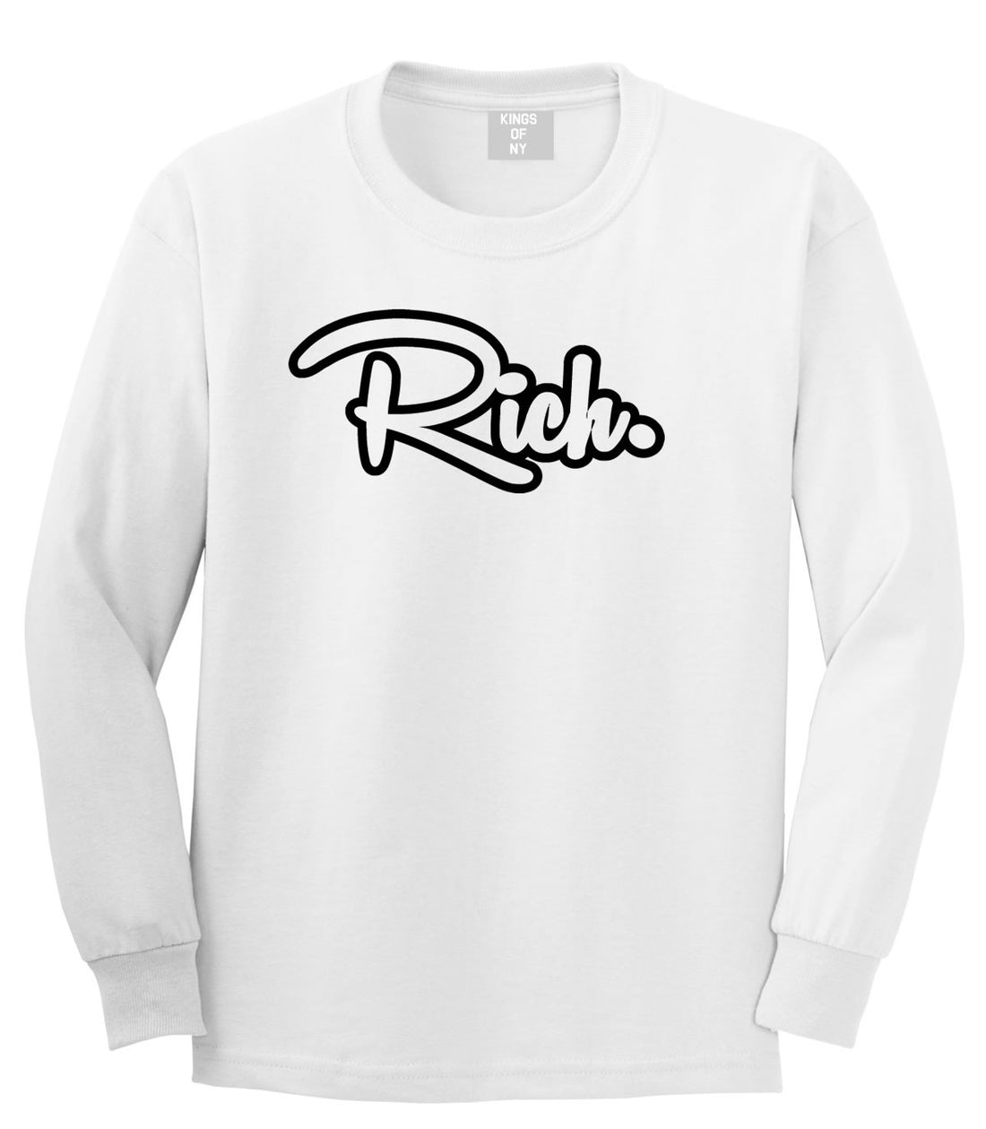 Rich Money Fab Style New York Richie NYC Long Sleeve Boys Kids T-Shirt in White by Kings Of NY