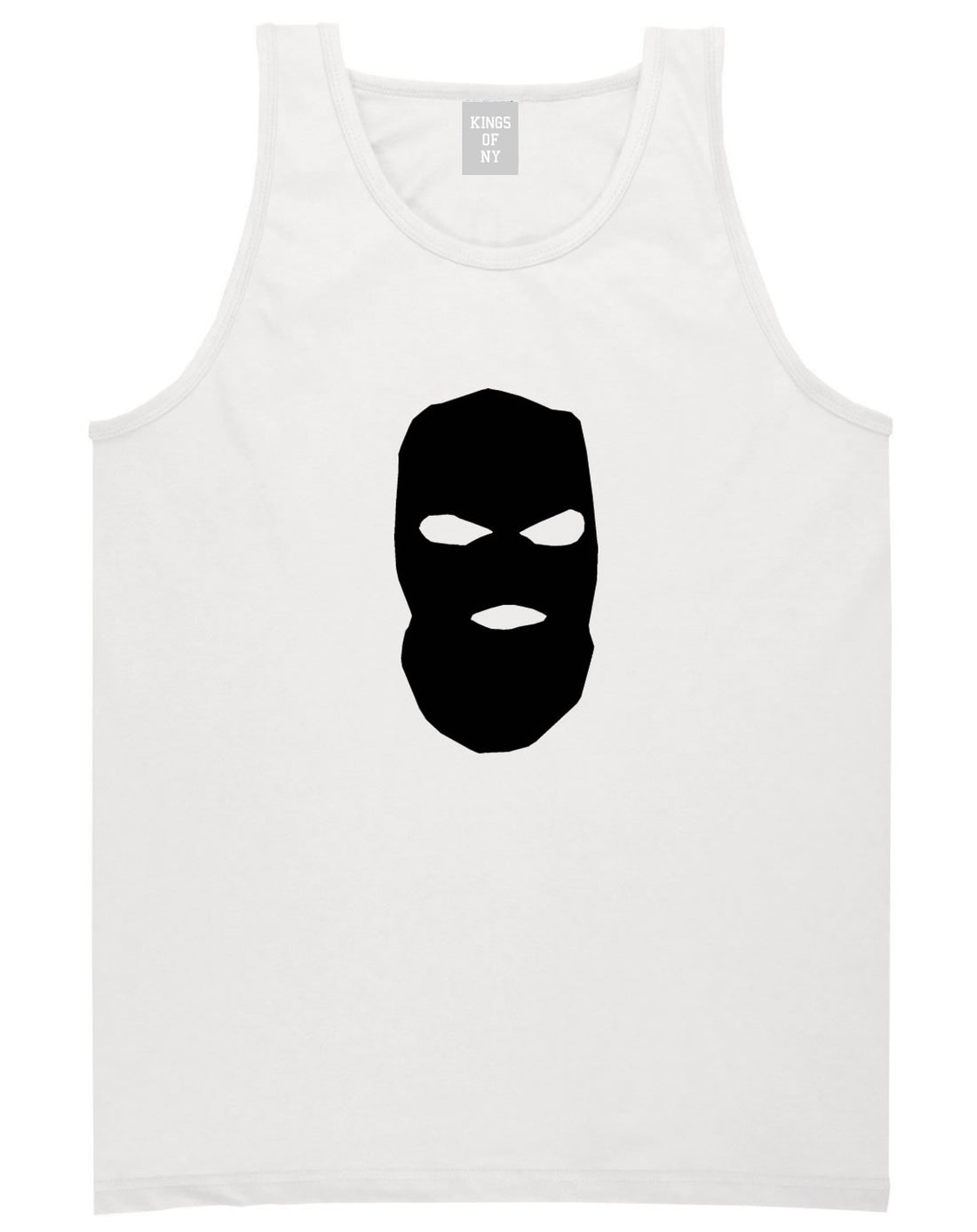 Ski Mask Way Robber Tank Top in White By Kings Of NY
