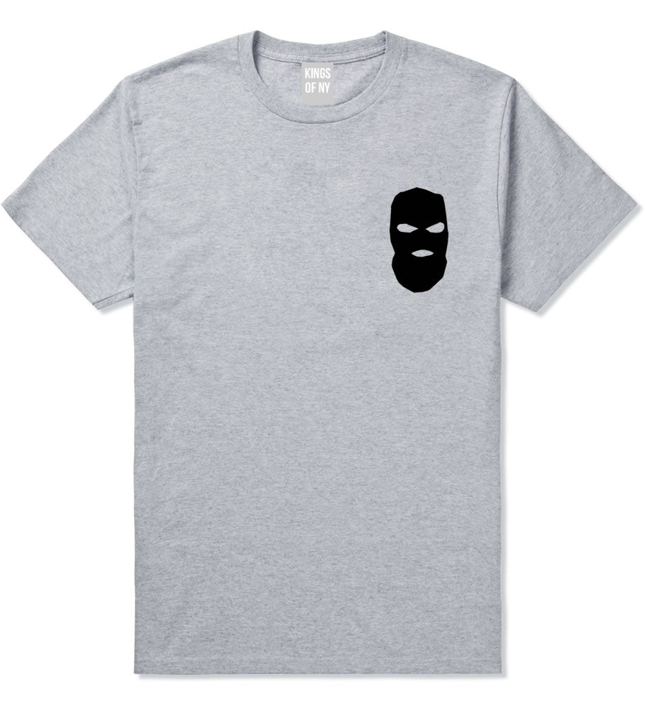 Ski Mask Way Robber Chest Logo Boys Kids T-Shirt in Grey By Kings Of NY