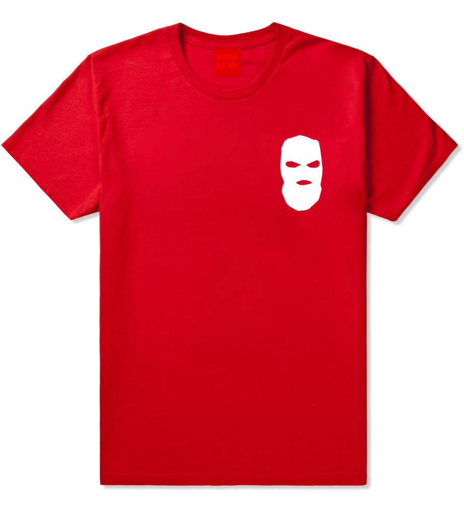 Ski Mask Way Robber Chest Logo Boys Kids T-Shirt in Red By Kings Of NY