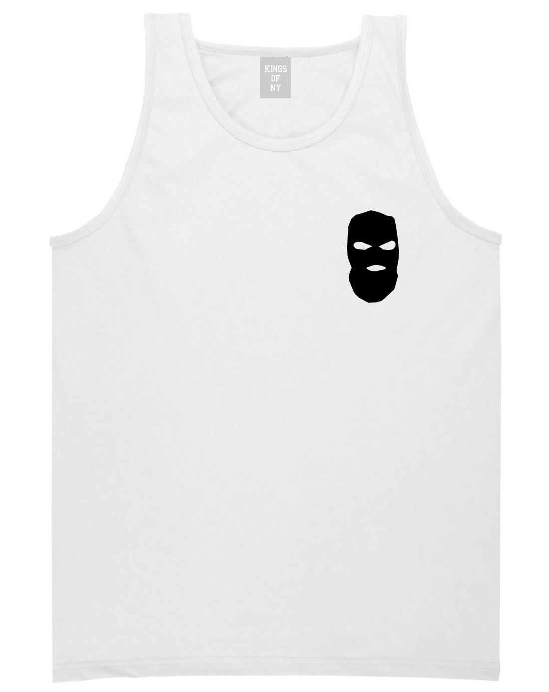 Ski Mask Way Robber Chest Logo Tank Top in White By Kings Of NY