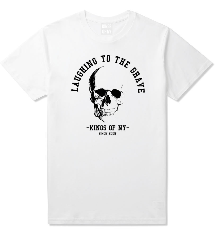 Laughing To The Grave Skull 2006 T-Shirt in White By Kings Of NY