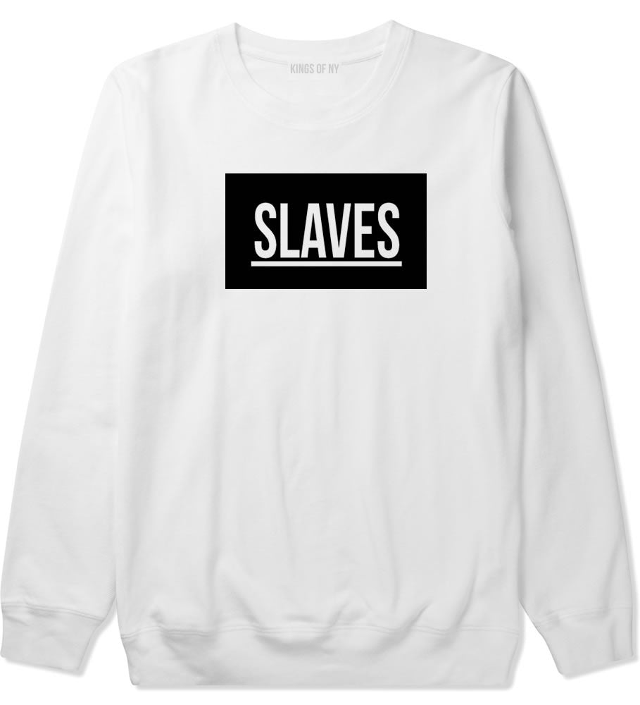 Slaves Fashion Kanye Lyrics Music West East Crewneck Sweatshirt in White by Kings Of NY