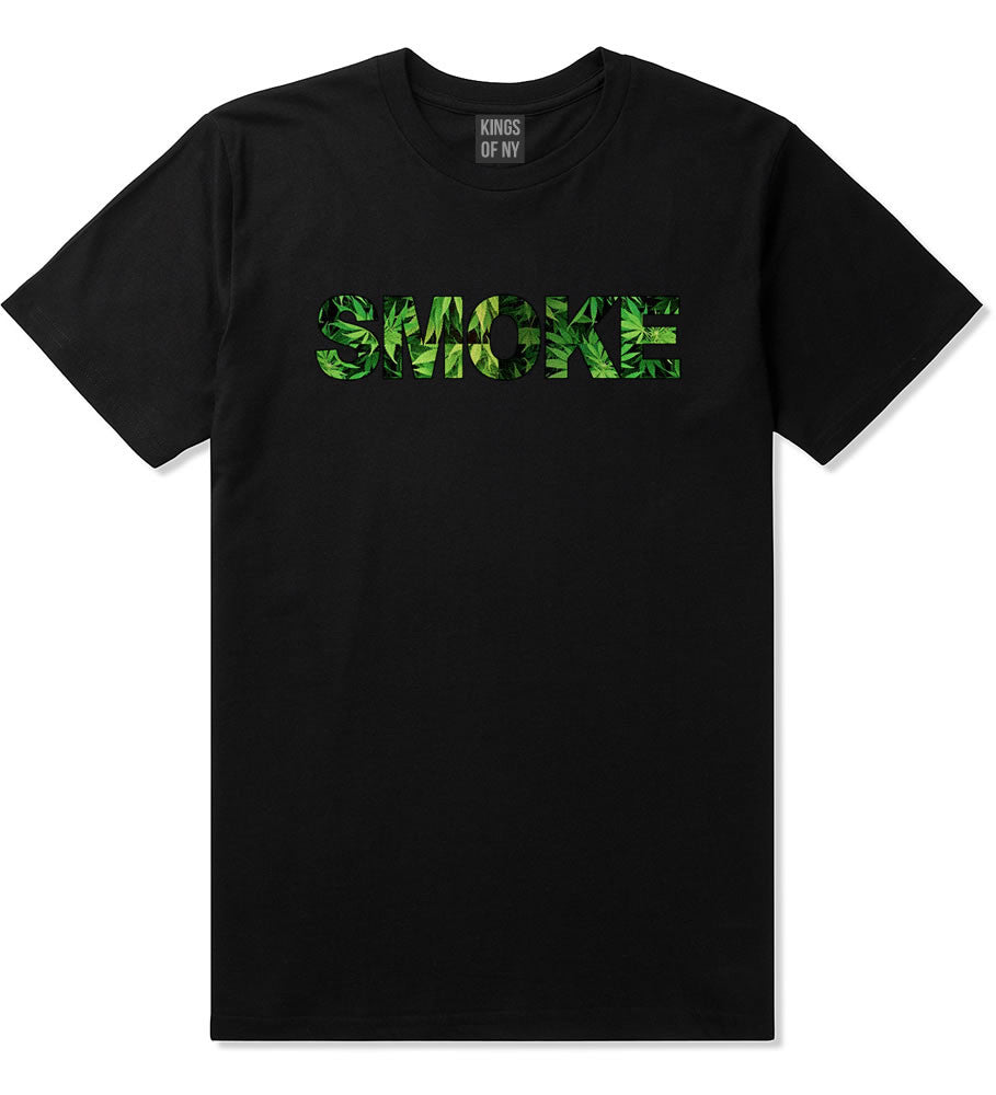 Smoke Weed Marijuana Print T-Shirt in Black by Kings Of NY