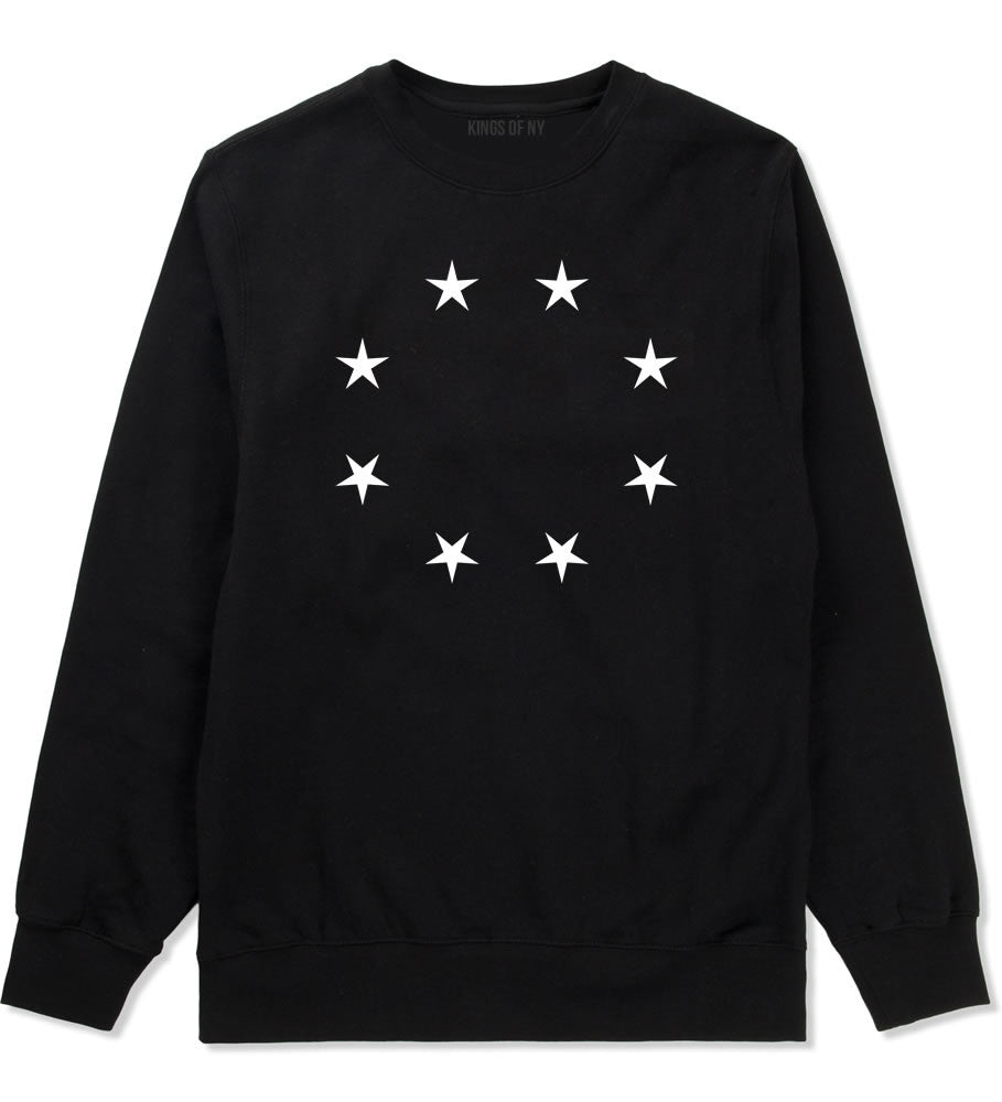 Stars Circle Scale Black by Kings Of NY True Goth Ghetto Crewneck Sweatshirt In Black by Kings Of NY