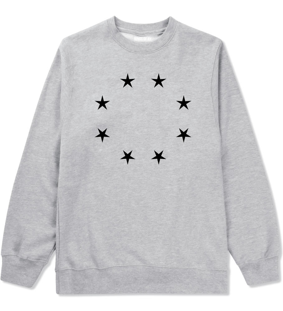 Stars Circle Scale Black by Kings Of NY True Goth Ghetto Crewneck Sweatshirt In Grey by Kings Of NY