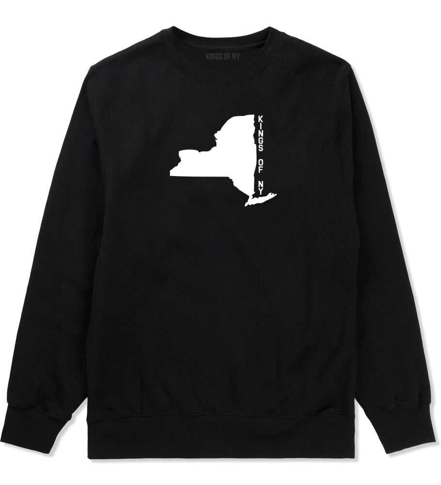 New York State Shape Crewneck Sweatshirt in Black By Kings Of NY