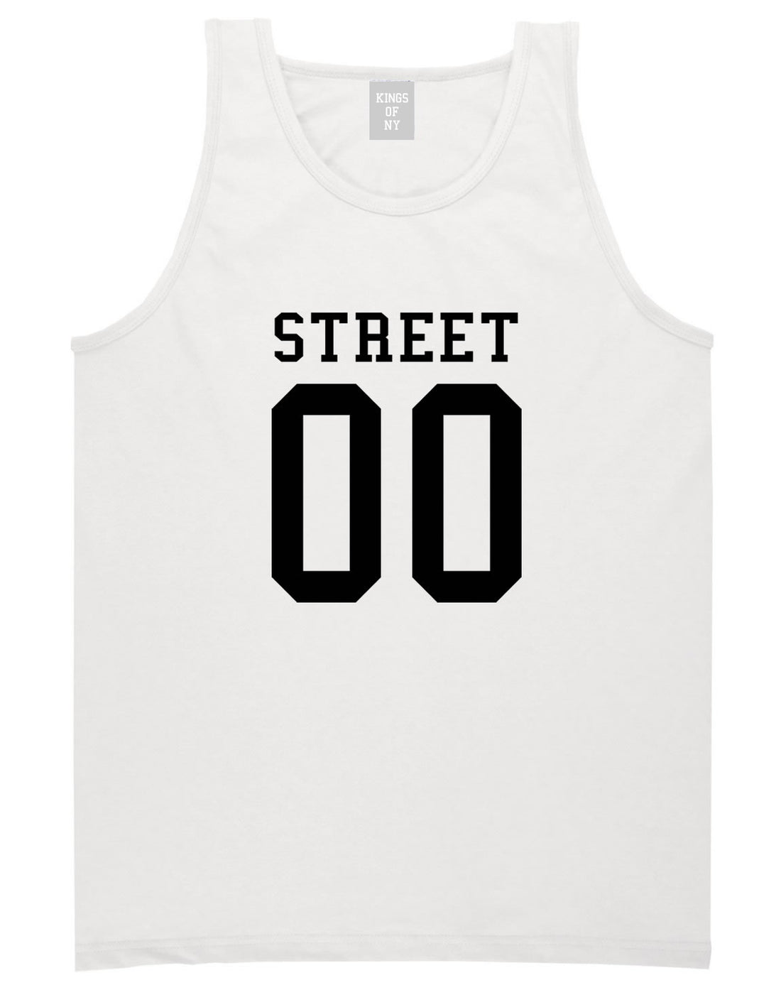 Street Team 00 Jersey Tank Top in White By Kings Of NY