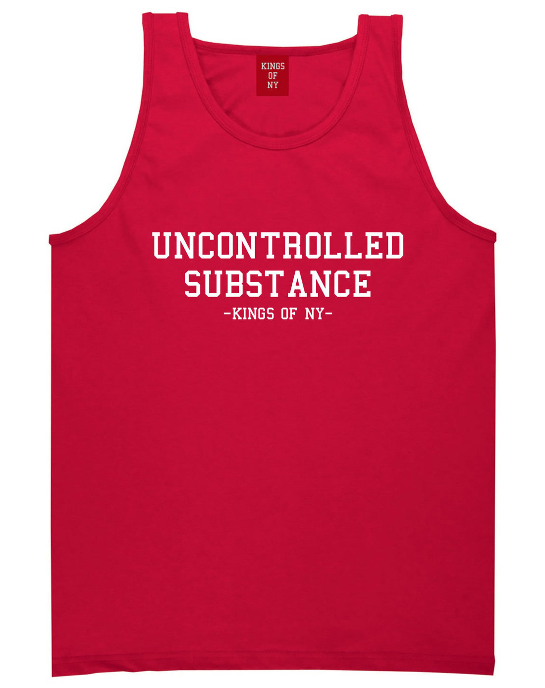 Uncontrolled Substance Tank Top in Red by Kings Of NY
