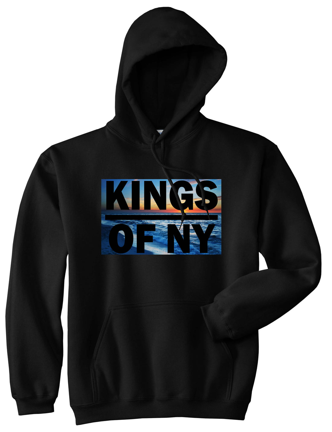 Sunset Logo Boys Kids Pullover Hoodie Hoody in Black by Kings Of NY