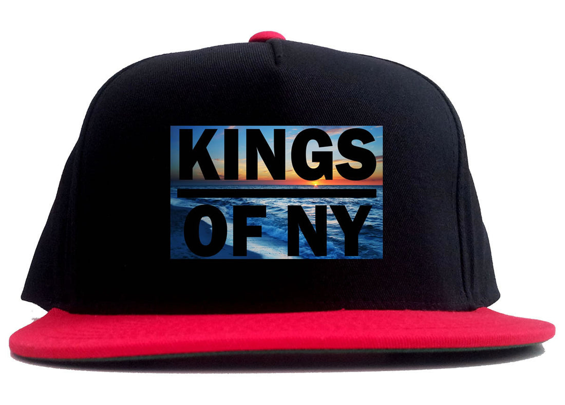 Sunset Logo 2 Tone Snapback Hat in Black and Red by Kings Of NY
