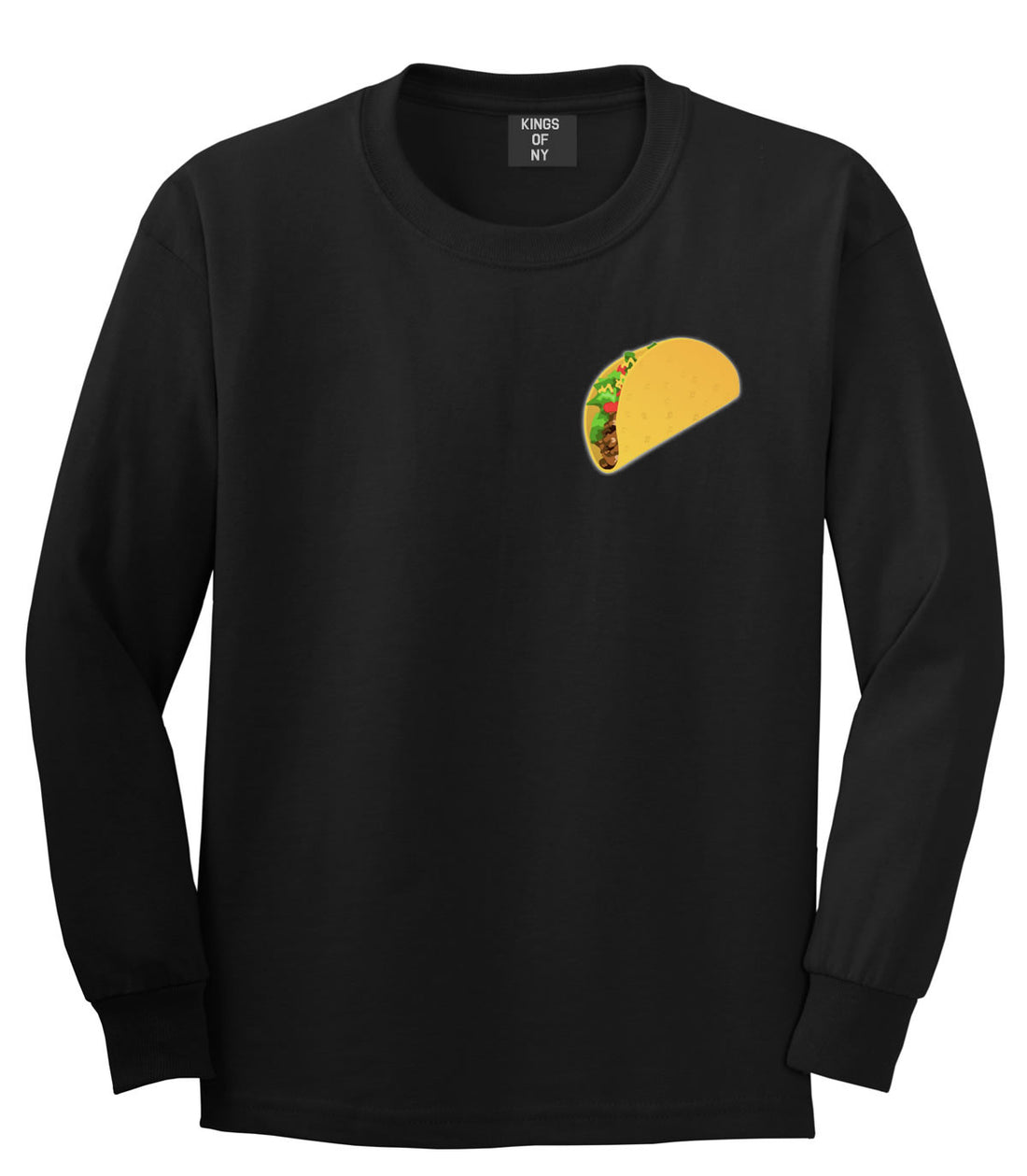Taco Emoji Meme Chest Long Sleeve T-Shirt