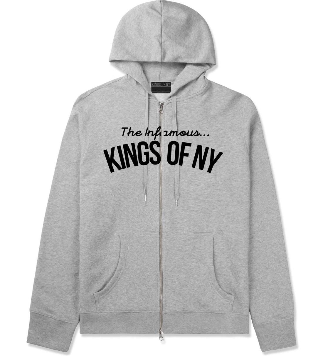 The Infamous Kings Of NY Zip Up Hoodie in Grey By Kings Of NY