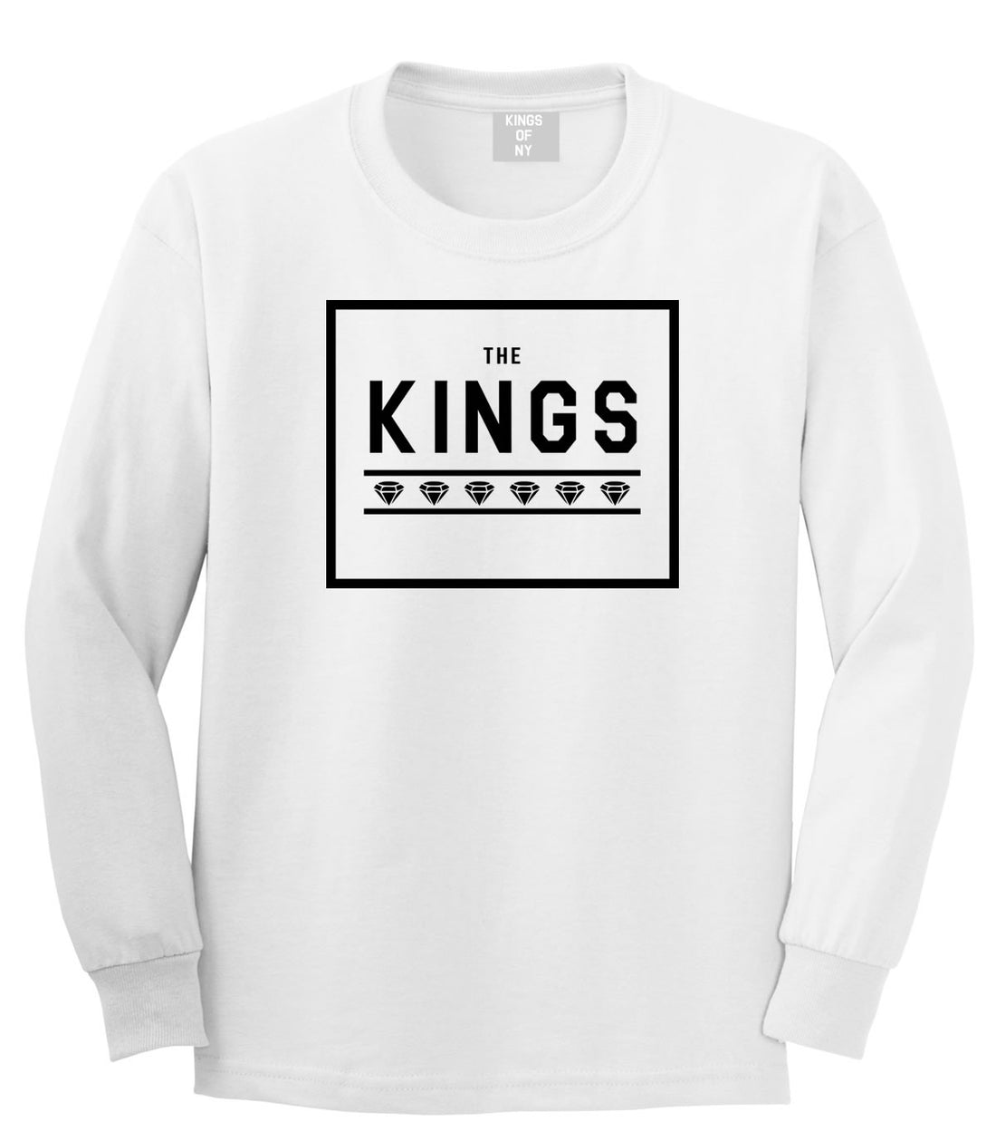 The Kings Diamonds Boys Kids Long Sleeve T-Shirt in White by Kings Of NY