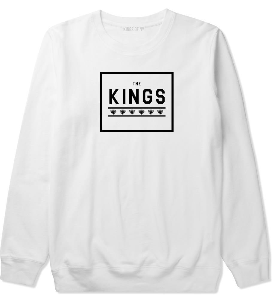The Kings Diamonds Boys Kids Crewneck Sweatshirt in White by Kings Of NY
