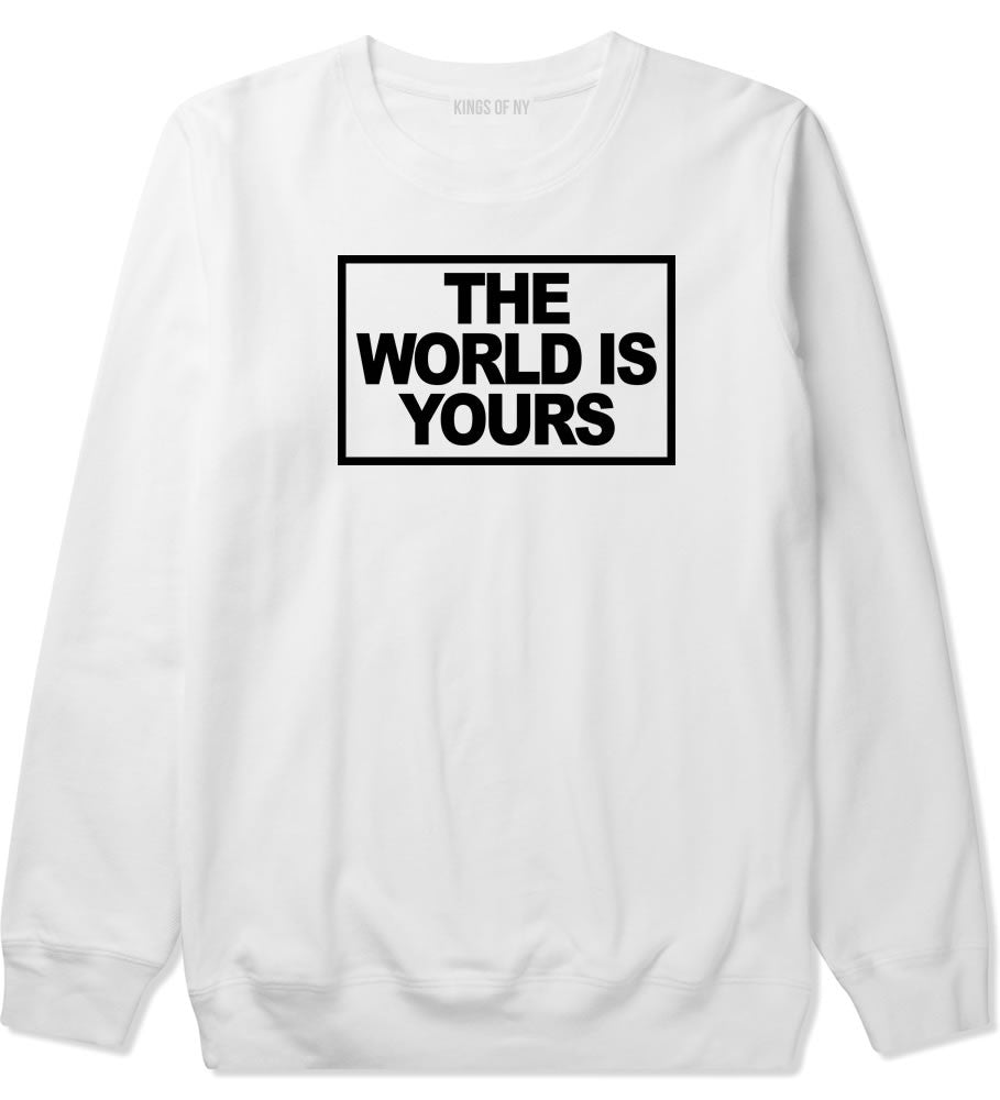The World Is Yours Crewneck Sweatshirt in White By Kings Of NY
