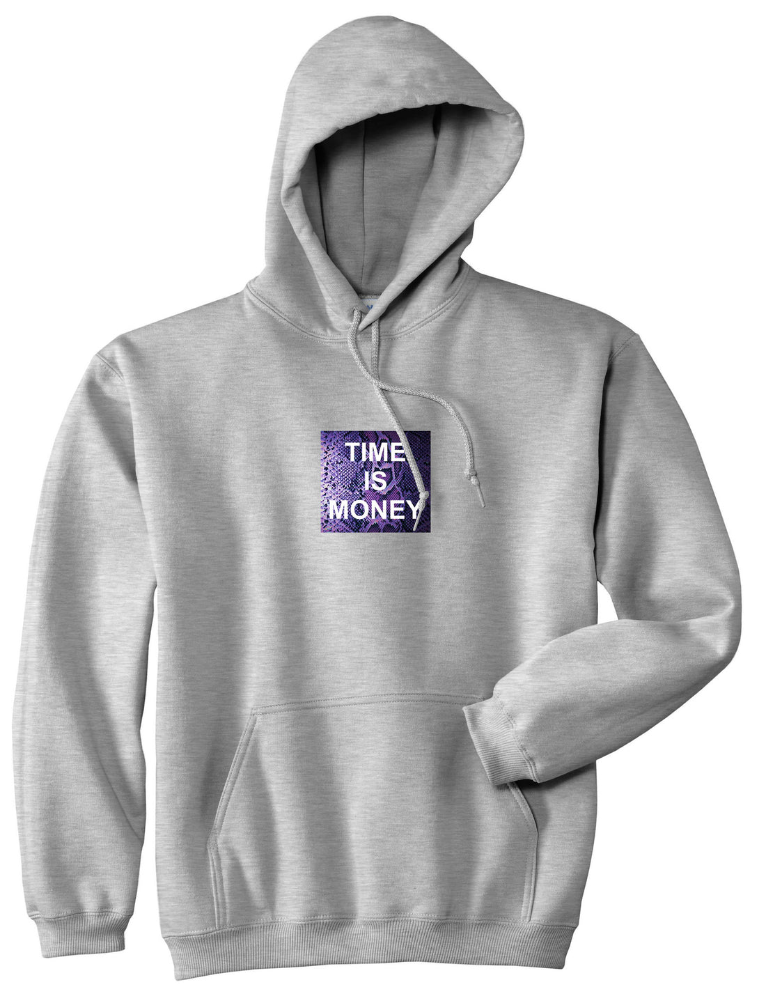 Time Is Money Snakesin Print Pullover Hoodie in Grey By Kings Of NY