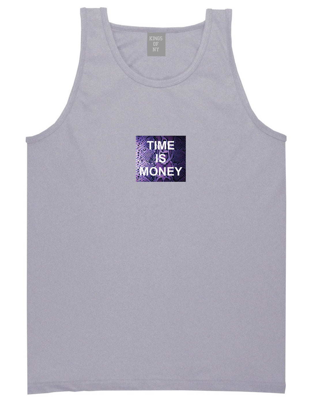 Time Is Money Snakesin Print Tank Top in Grey By Kings Of NY