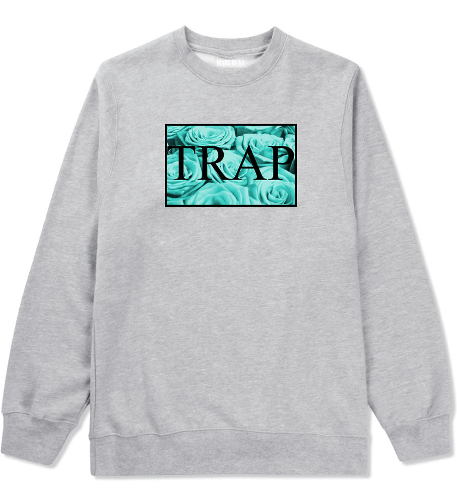 Trap Floral Style Hood Music Hood Dope Crewneck Sweatshirt In Grey by Kings Of NY