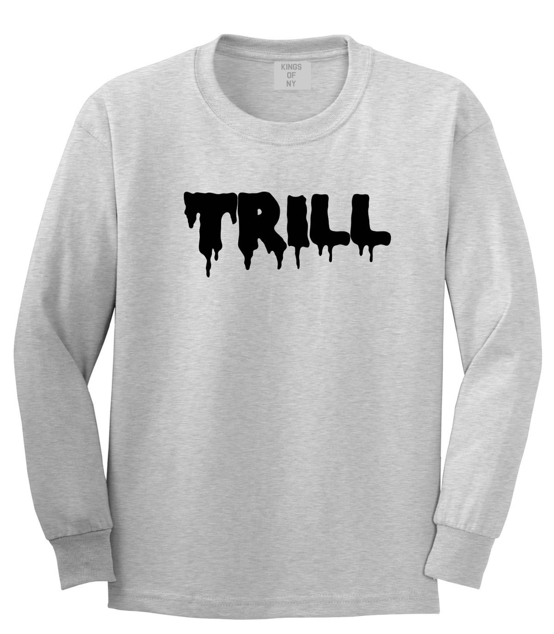 Trill Blood New York Bx Been Style Fashion Long Sleeve Boys Kids T-Shirt In Grey by Kings Of NY