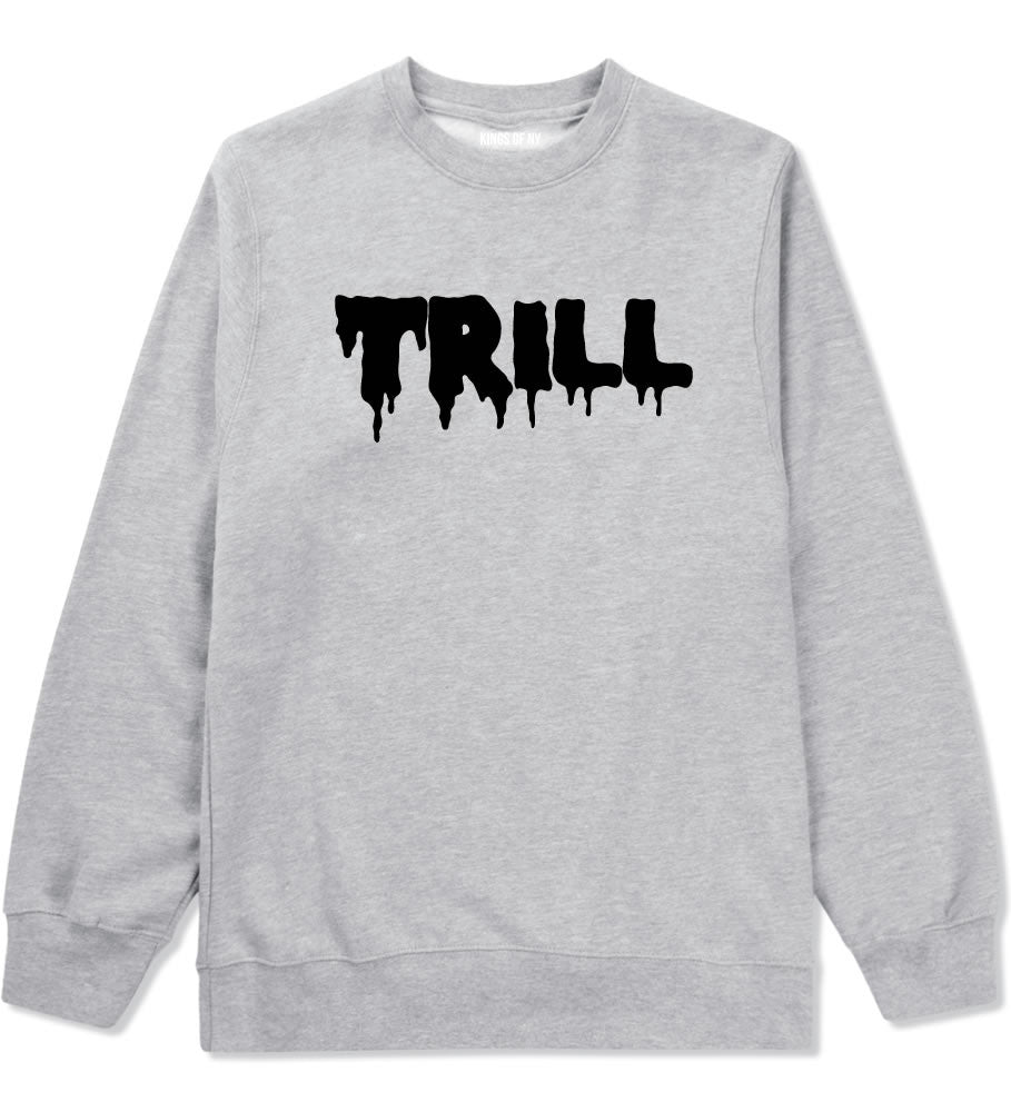 Trill Blood New York Bx Been Style Fashion Crewneck Sweatshirt In Grey by Kings Of NY