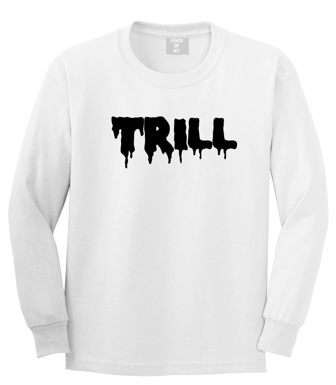 Trill Blood New York Bx Been Style Fashion Long Sleeve Boys Kids T-Shirt in White by Kings Of NY