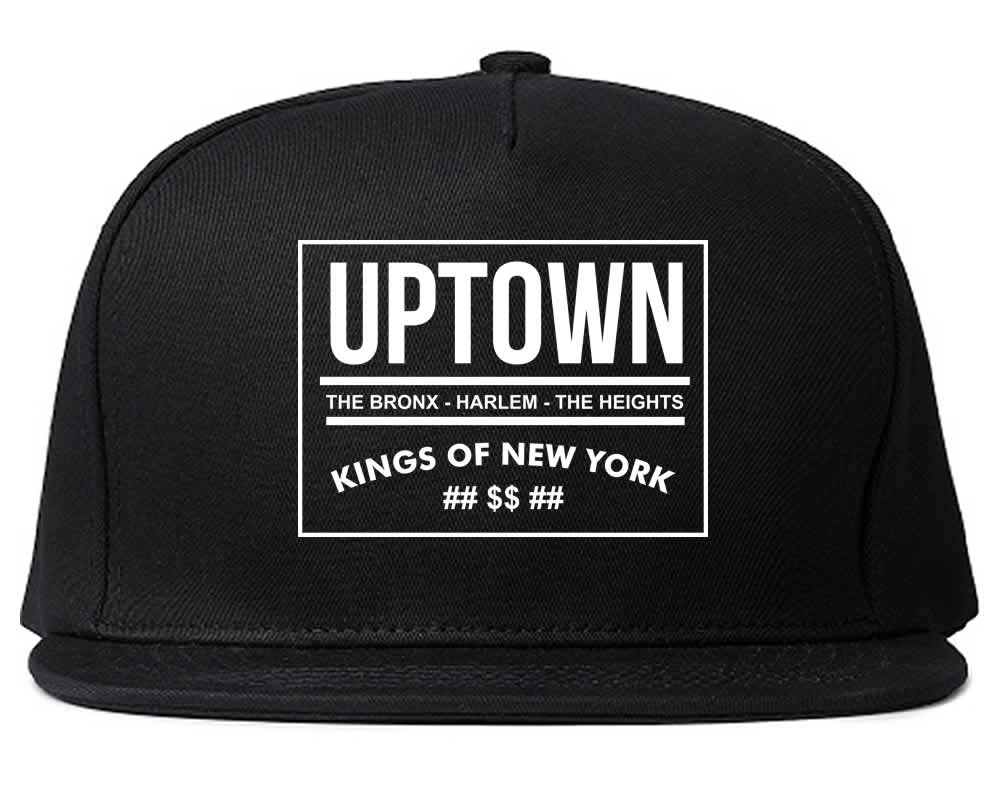 Uptown Bronx Harlem Washington Heights Snapback Hat Cap Black