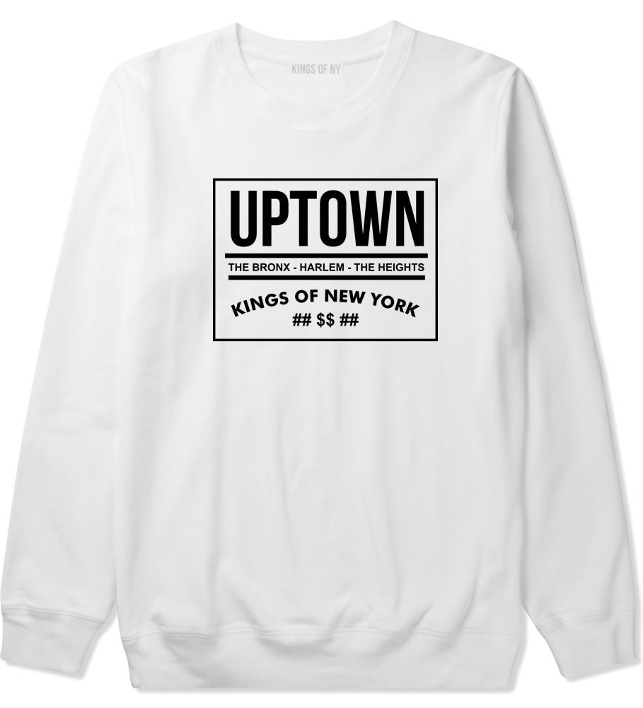Kings Of NY Uptown Bronx Harlem Washington Heights NYC Crewneck Sweatshirt in White