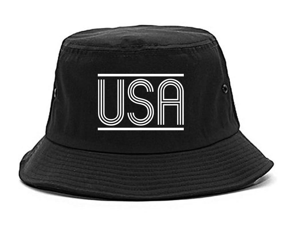 USA America Fall15 Bucket Hat in Black by Kings Of NY