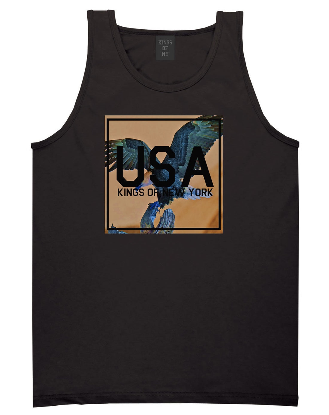 USA Bald Eagle America Tank Top in Black By Kings Of NY