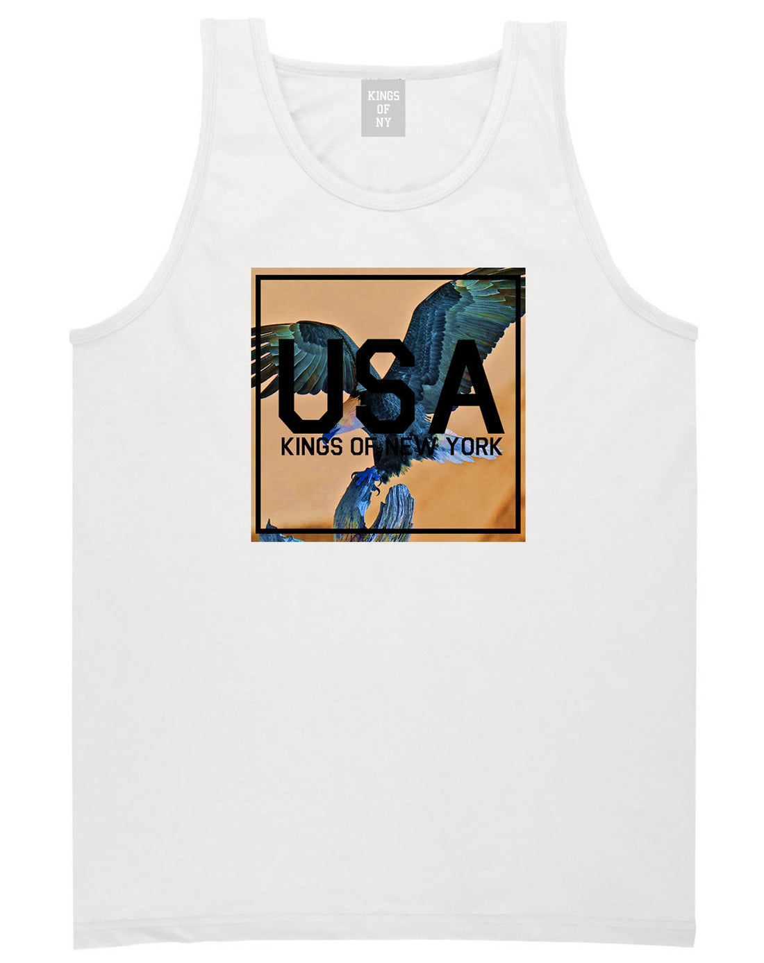 USA Bald Eagle America Tank Top in White By Kings Of NY