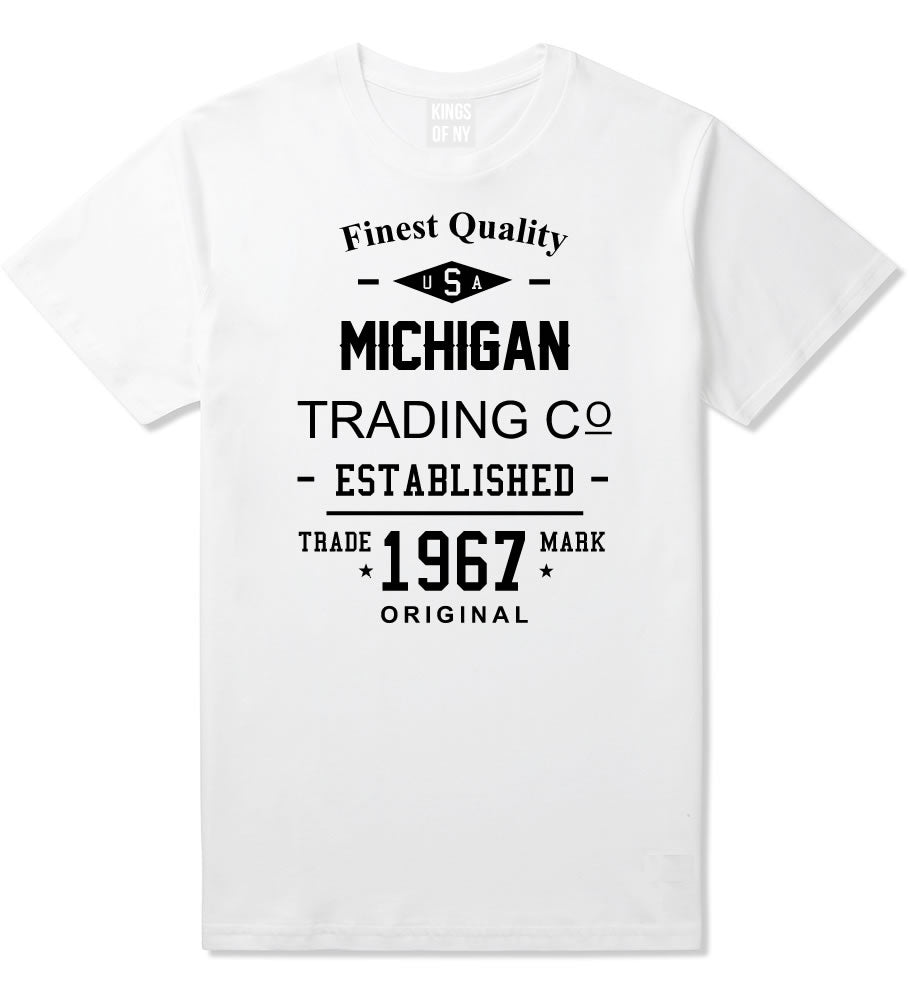 Vintage Michigan State Finest Quality Trading Co Mens T-Shirt By Kings Of NY