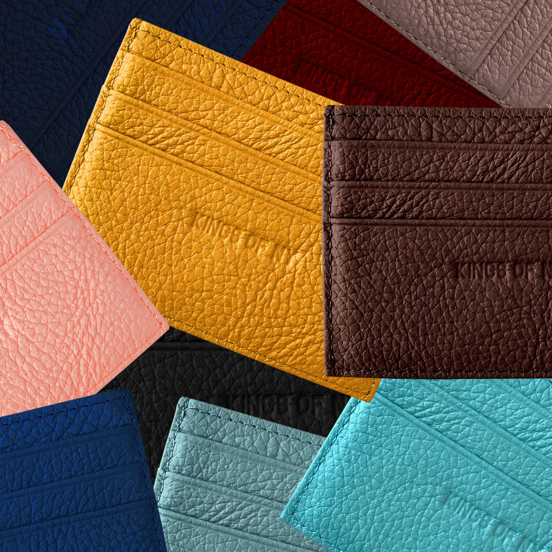 Kings Of NY Pebble Leather Card Holder Wallet (10 Colors)