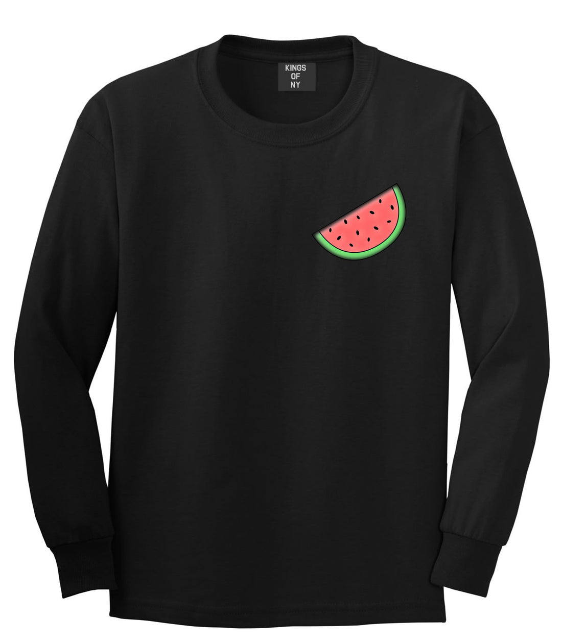 Watermelon Emoji Meme Chest Long Sleeve T-Shirt