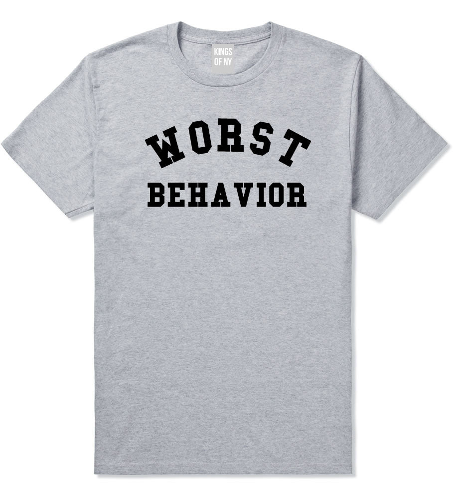 Worst Behavior T-Shirt in Grey by Kings Of NY