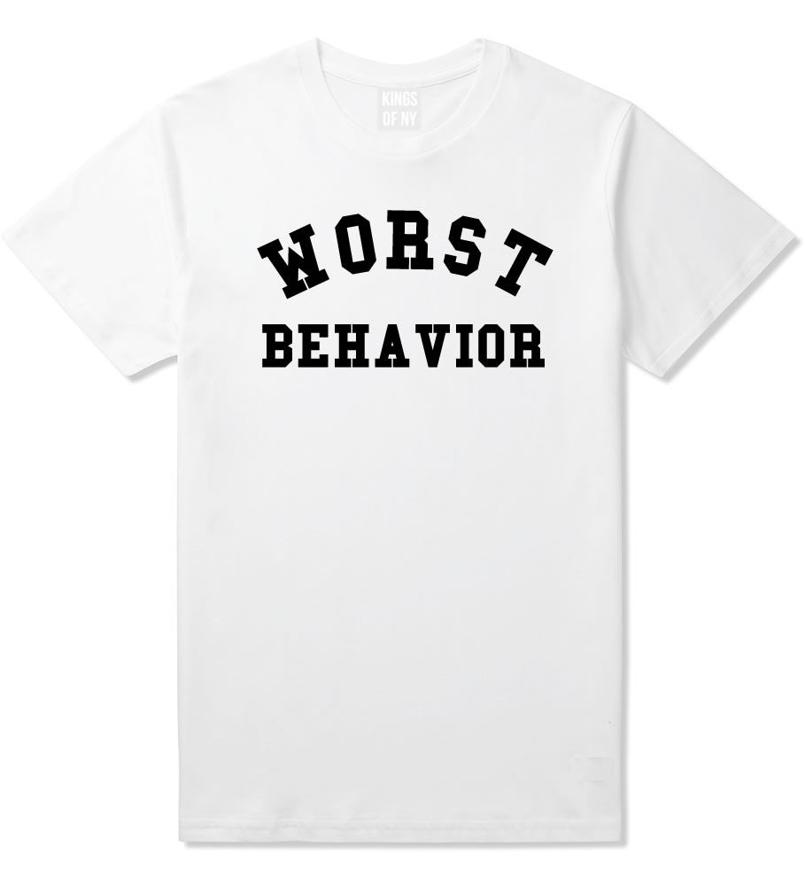 Worst Behavior T-Shirt in White by Kings Of NY