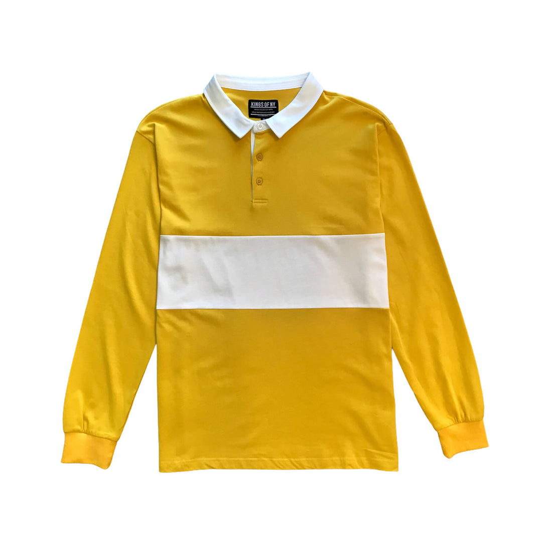 Yellow And White Striped Men’s Rugby Shirt
