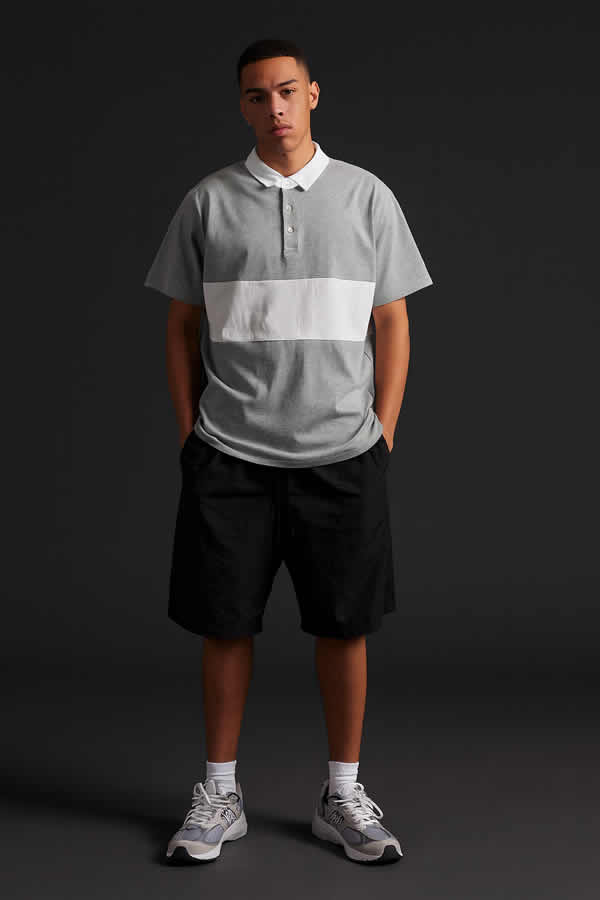 Summer Grey and White short sleeve Rugby Shirt