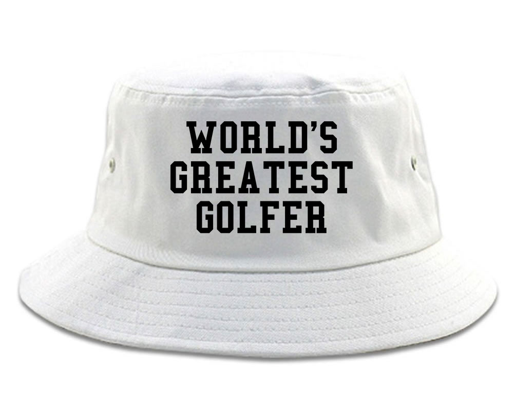 World's Greatest Golfer Mens Golf Bucket Hat in White