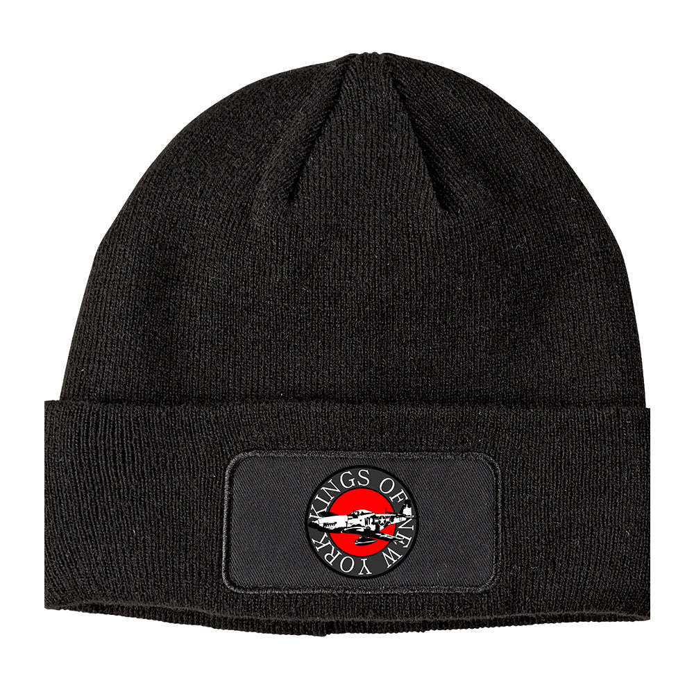 Airplane World War Vintage Winter Knit Adult Beanie Hat Black