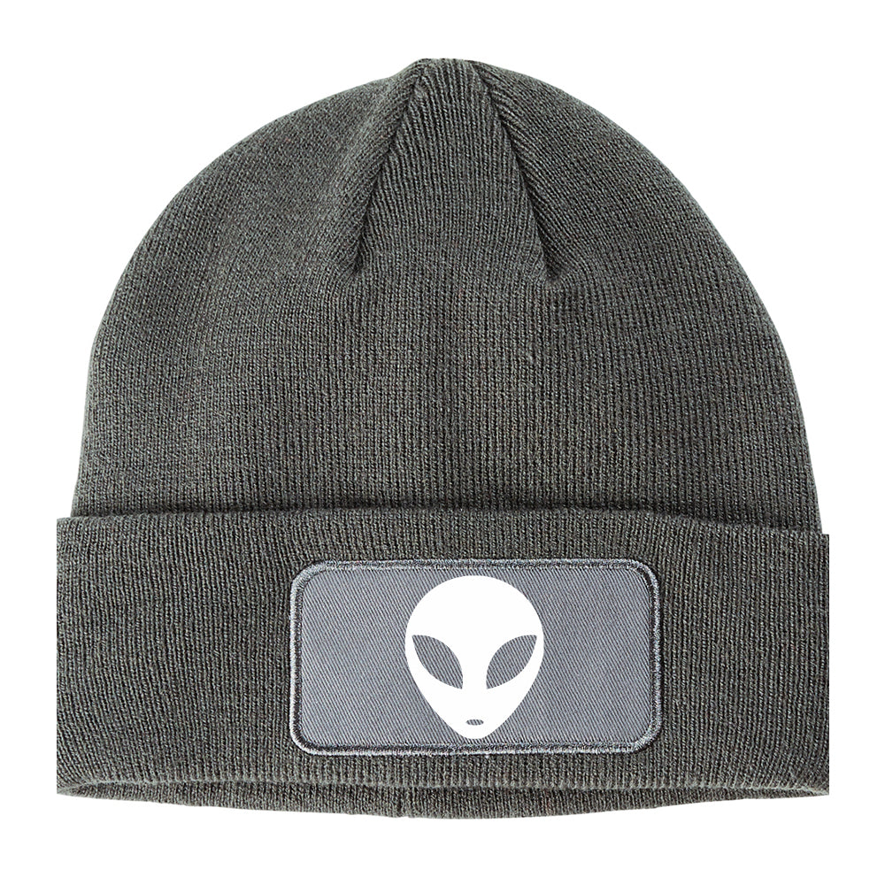 Alien Headgood Winter Knit Adult Beanie Hat Grey
