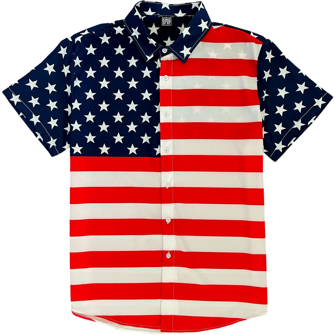 American Flag 4th Of July Men’s Short Sleeve Button Down Shirt